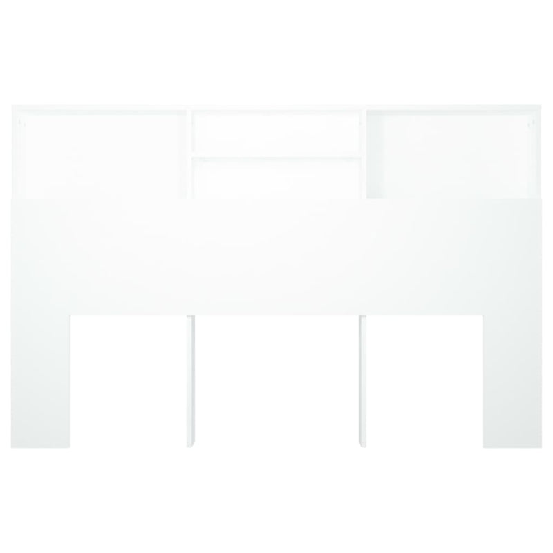 Headboard Cabinet White 160x19x103.5 cm