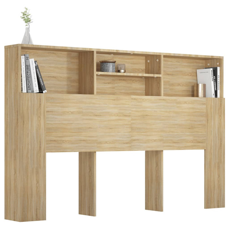 Headboard Cabinet Sonoma Oak 160x19x103.5 cm