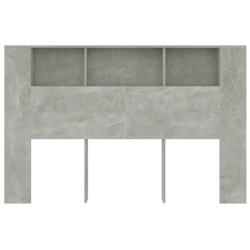 Headboard Cabinet Concrete Grey 160x18.5x104.5 cm