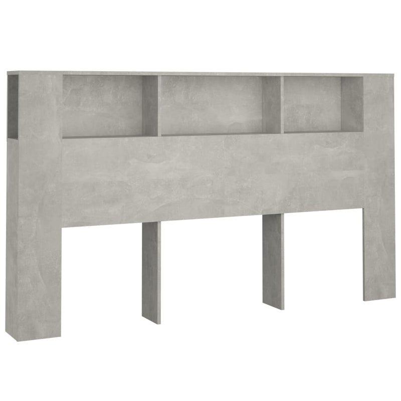 Headboard Cabinet Concrete Grey 180x18.5x104.5 cm