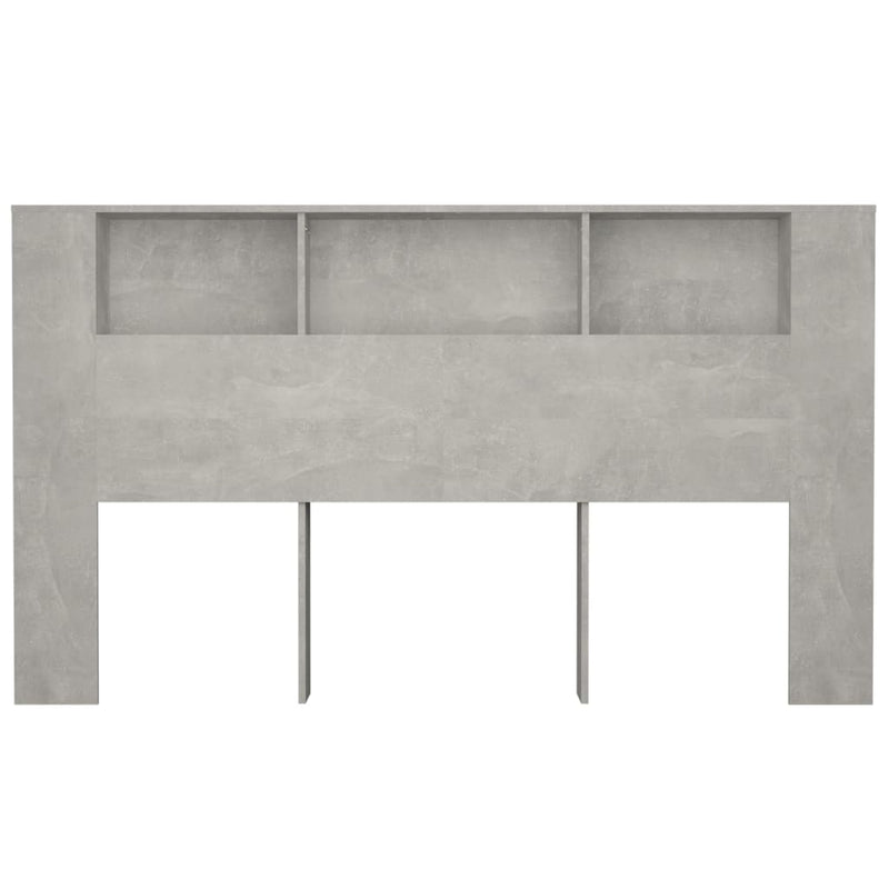Headboard Cabinet Concrete Grey 180x18.5x104.5 cm