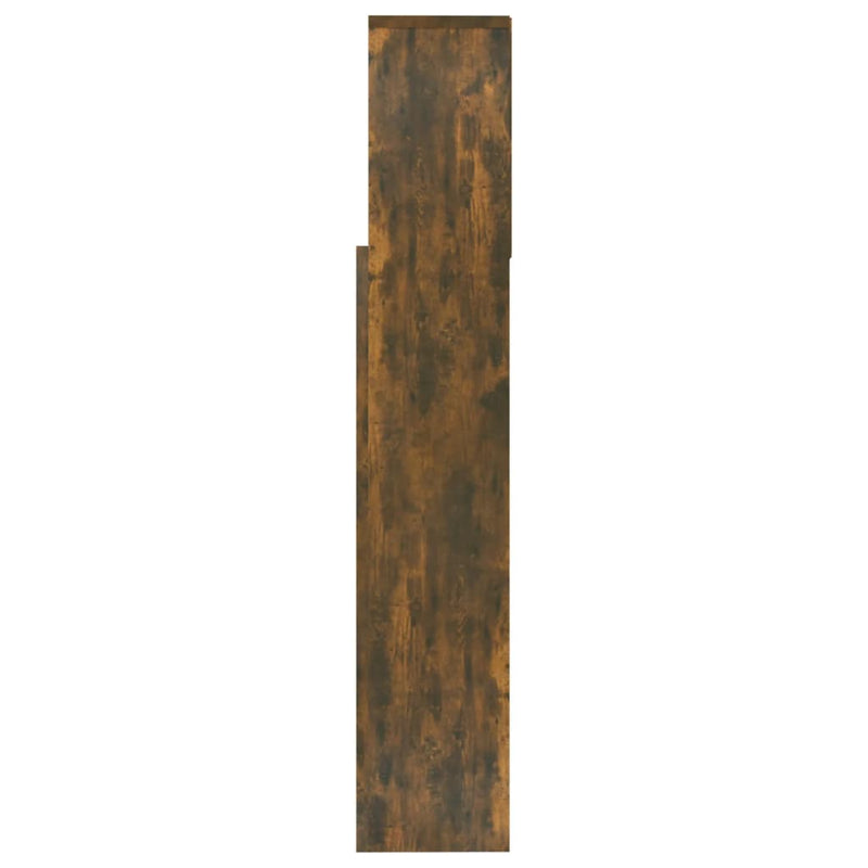 Headboard Cabinet Smoked Oak 160x19x103.5 cm