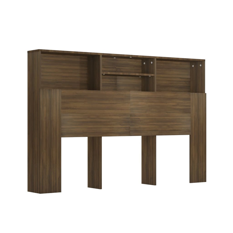 Headboard Cabinet Brown Oak 160x19x103.5 cm