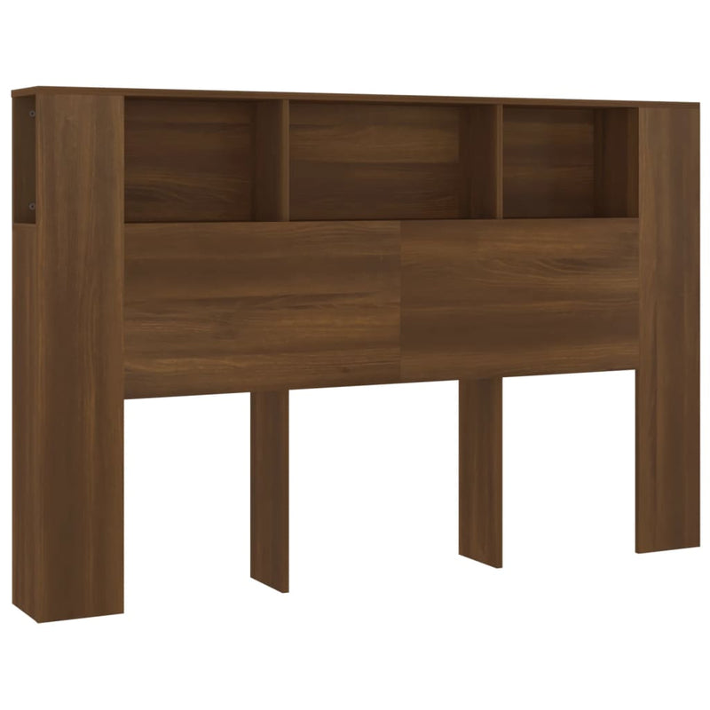 Headboard Cabinet Brown Oak 160x18.5x104.5 cm