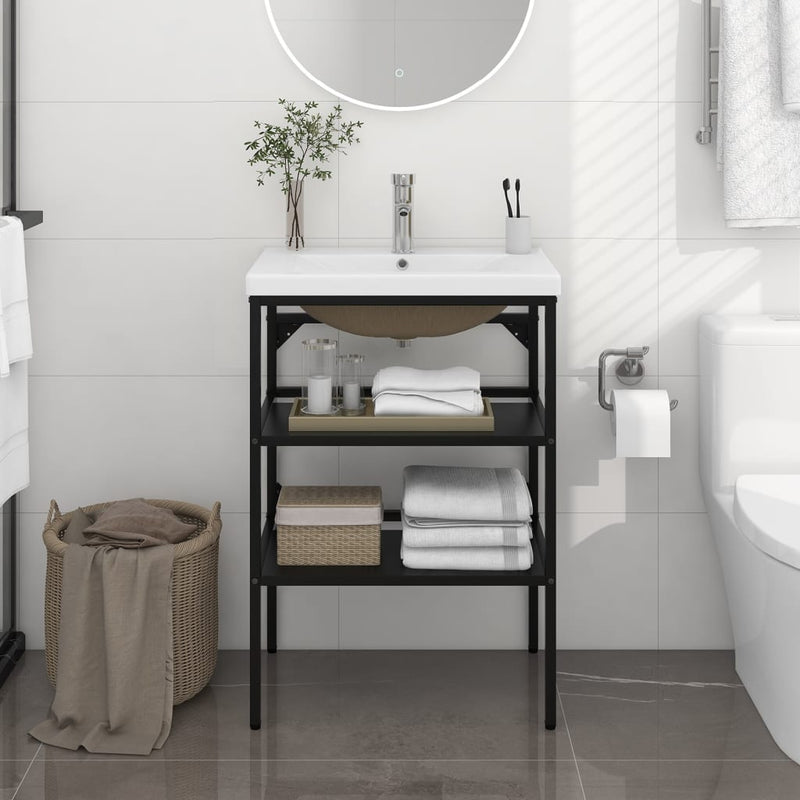 Bathroom_Washbasin_Frame_with_Built-in_Basin_Black_Iron_IMAGE_1