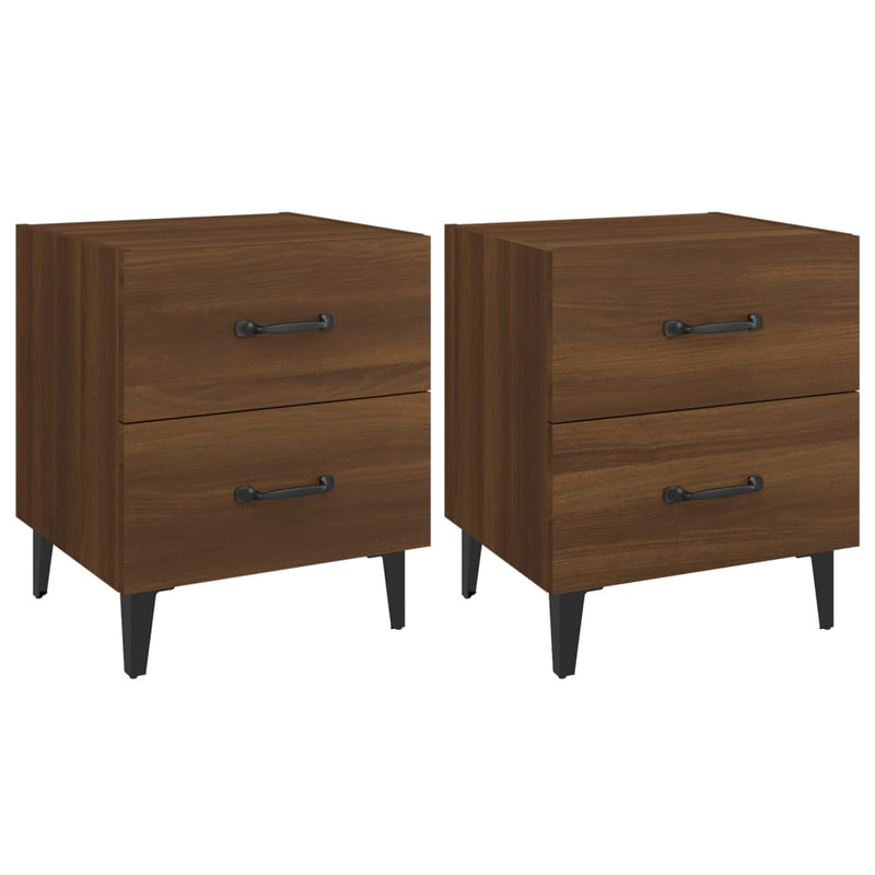 Bedside Cabinets 2 pcs Brown Oak 40x35x47.5 cm