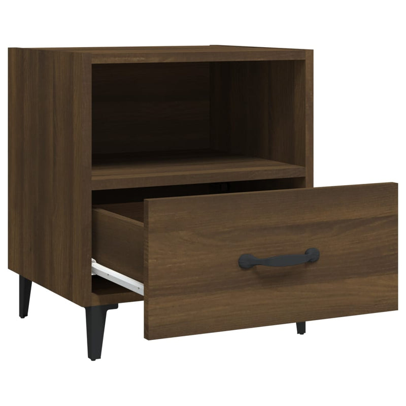 Bedside Cabinets 2 pcs Brown Oak Engineered Wood