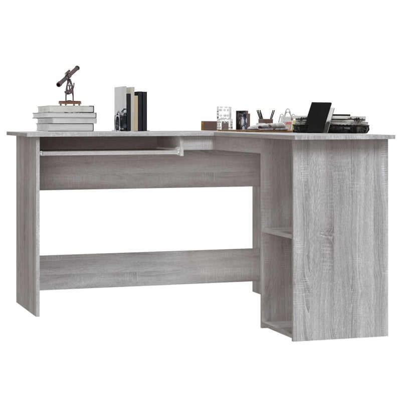 Corner Desk Grey Sonoma 120x140x75 cm Engineered Wood