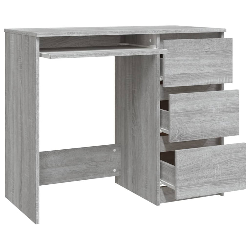 Desk Grey Sonoma 90x45x76 cm Engineered Wood