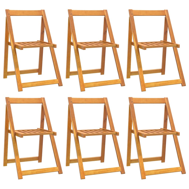Folding Garden Chairs 6 pcs Solid Wood Acacia