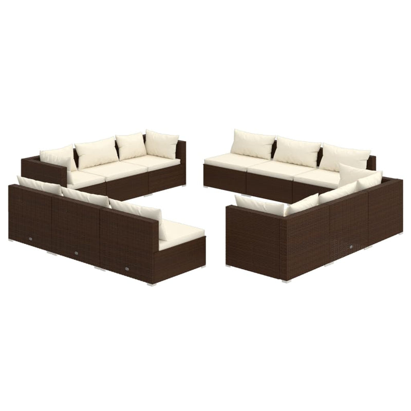 12_Piece_Garden_Lounge_Set_with_Cushions_Poly_Rattan_Brown_IMAGE_2
