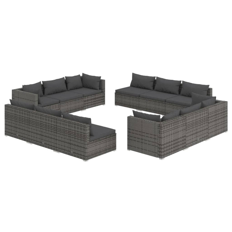 12_Piece_Garden_Lounge_Set_with_Cushions_Poly_Rattan_Grey_IMAGE_2