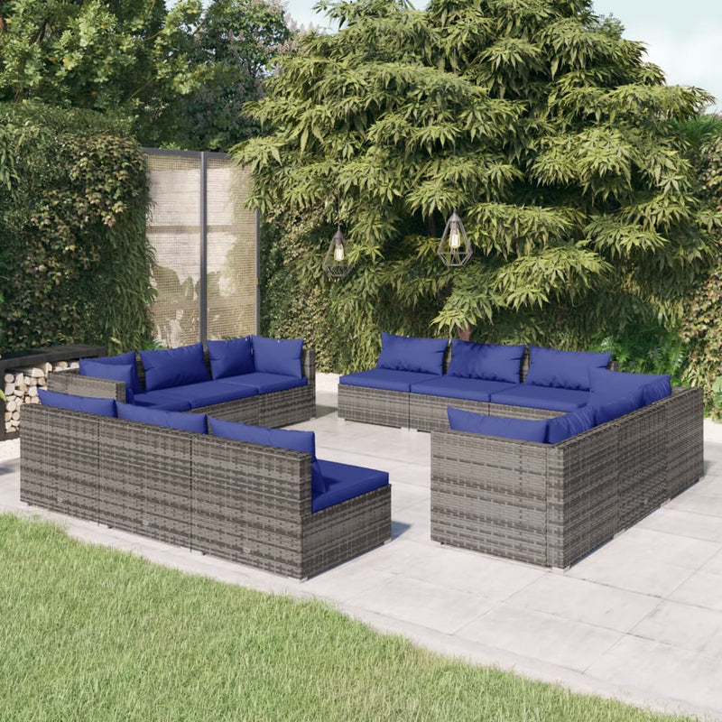 12_Piece_Garden_Lounge_Set_with_Cushions_Poly_Rattan_Grey_IMAGE_1