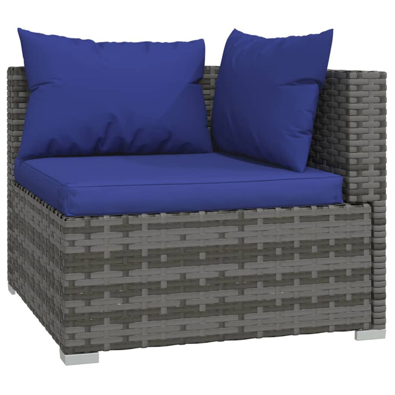 13 Piece Garden Lounge Set with Cushions Poly Rattan Grey
