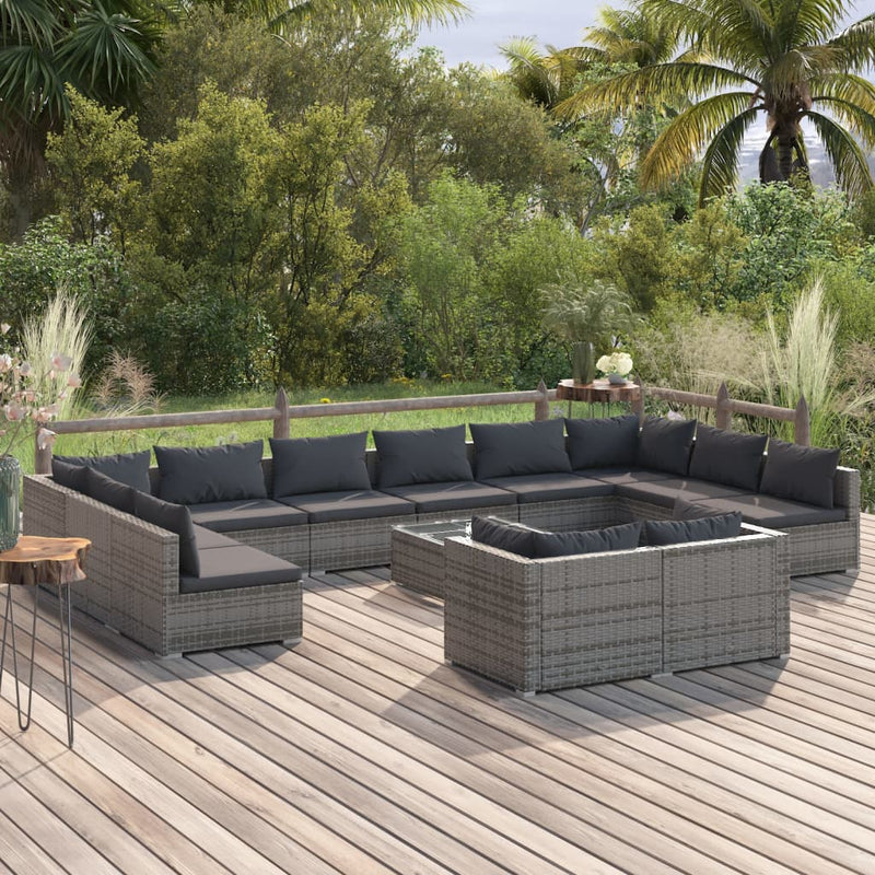 13_Piece_Garden_Lounge_Set_with_Cushions_Grey_Poly_Rattan_IMAGE_1