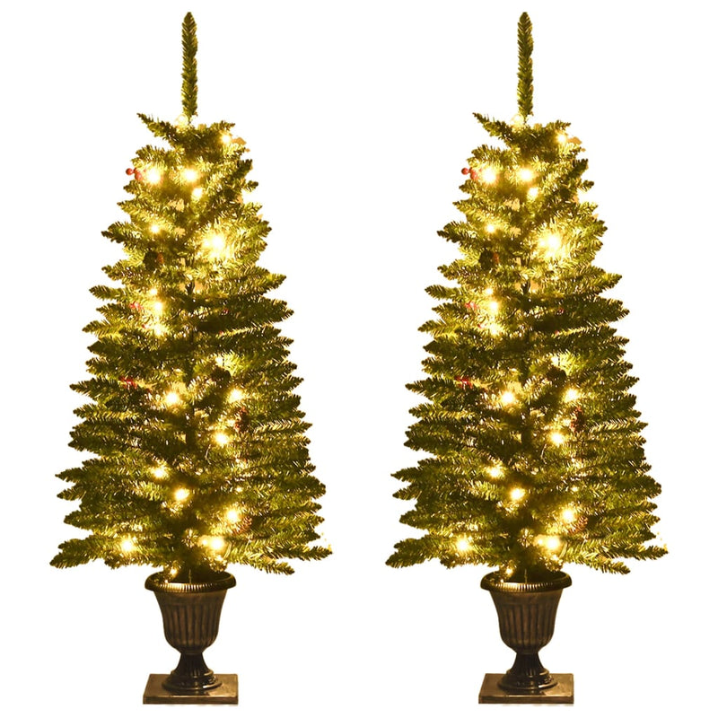 Artificial_Christmas_Trees_2_pcs_with_Wreath,_Garland_and_LEDs_IMAGE_3_