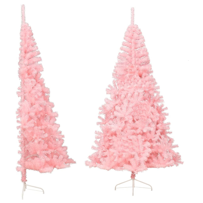 Artificial_Half_Christmas_Tree_with_Stand_Pink_240_cm_PVC_IMAGE_2