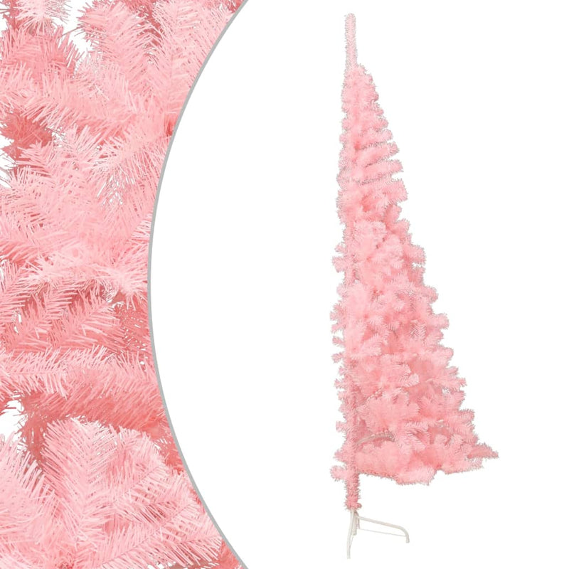 Artificial_Half_Christmas_Tree_with_Stand_Pink_240_cm_PVC_IMAGE_3