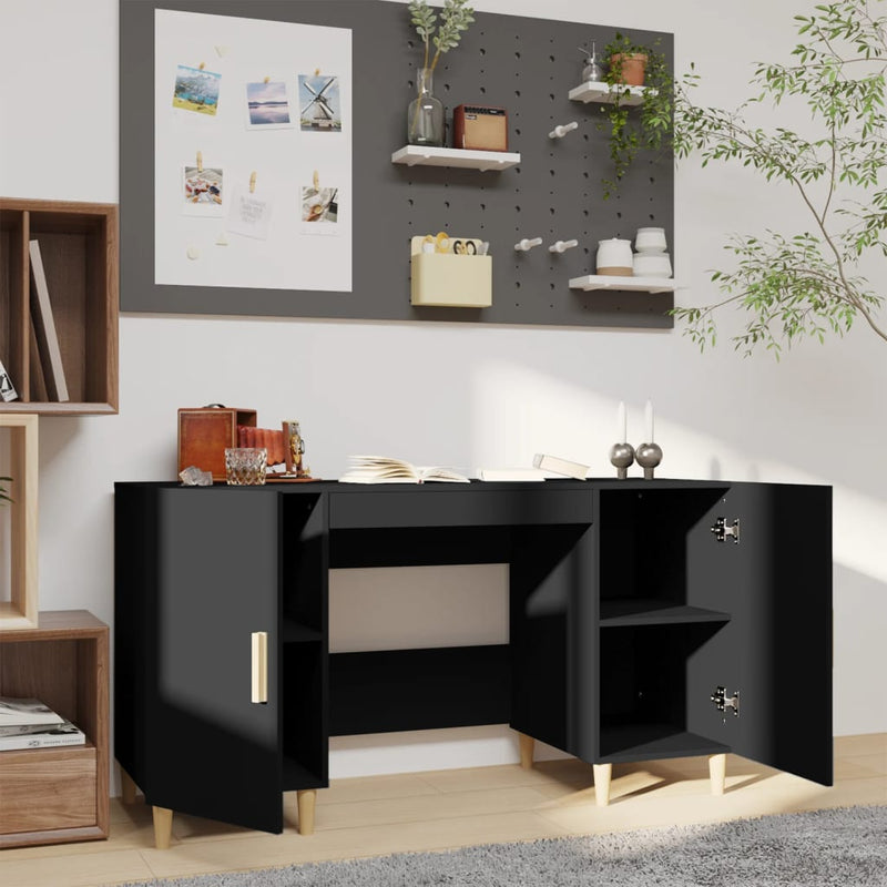 Desk Black 140x50x75 cm Engineered Wood