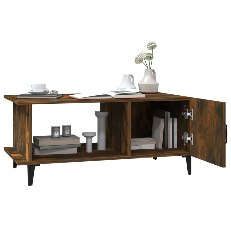 Coffee Table Smoked Oak 90x50x40 cm Engineered Wood