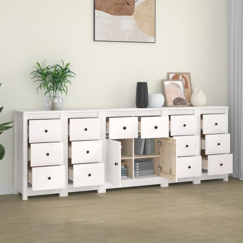 Sideboard_White_230x35x80_cm_Solid_Wood_Pine_IMAGE_1_EAN:8720287100324