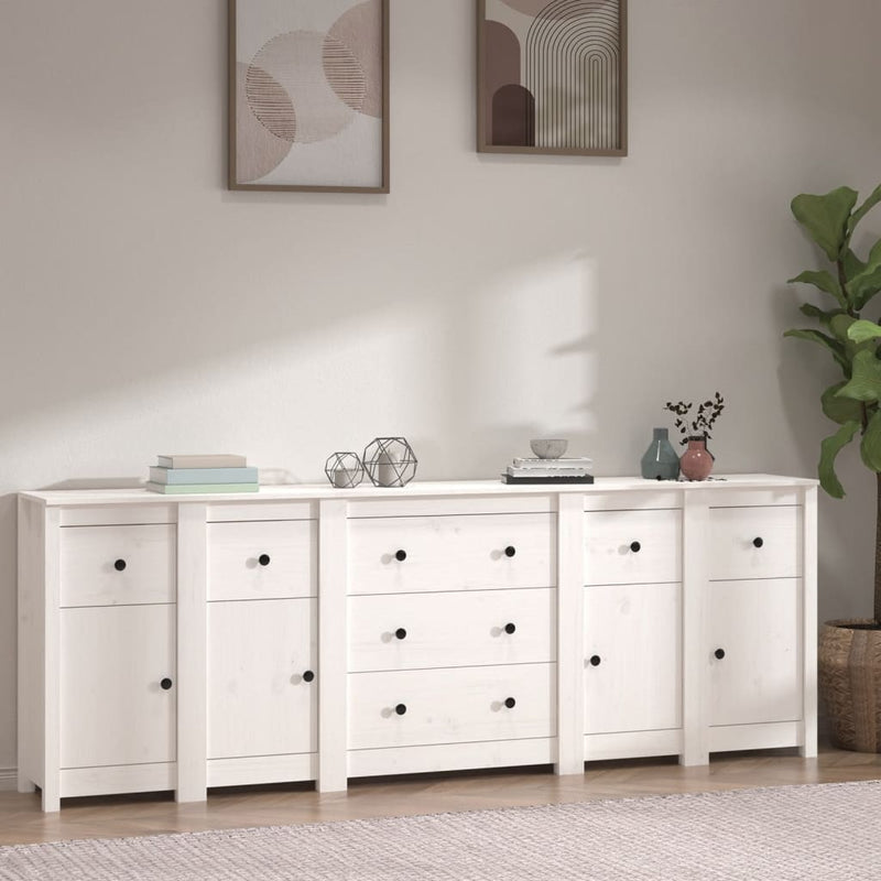 Sideboard_White_230x35x80_cm_Solid_Wood_Pine_IMAGE_1