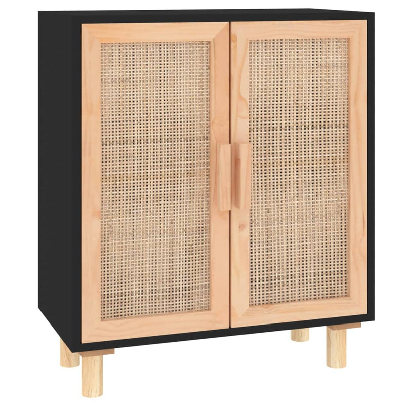 Sideboard_Black_60x30x70_cm_Solid_Wood_Pine_and_Natural_Rattan_IMAGE_2_EAN:8720287102540