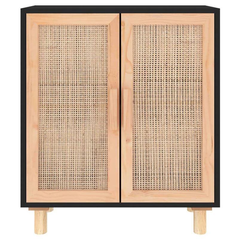 Sideboard_Black_60x30x70_cm_Solid_Wood_Pine_and_Natural_Rattan_IMAGE_4_EAN:8720287102540