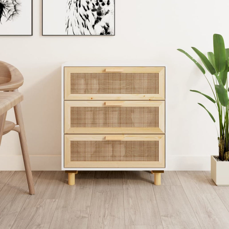 Sideboard_White_60x30x70_cm_Solid_Wood_Pine_and_Natural_Rattan_IMAGE_1