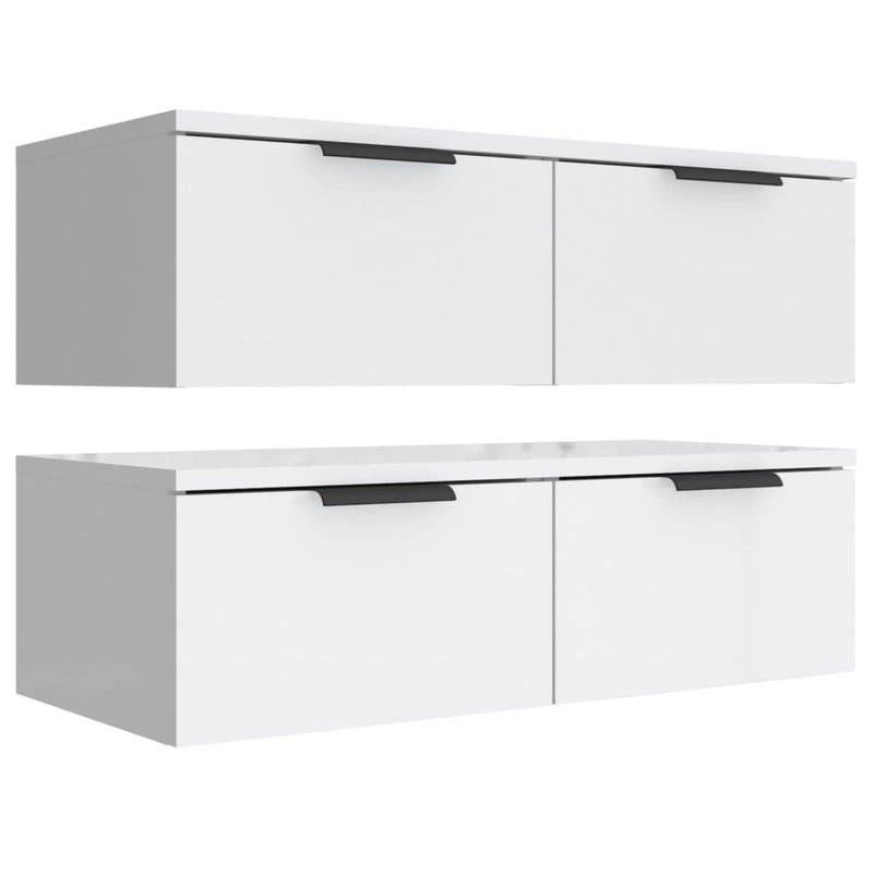 Wall Cabinets 2 pcs White 68x30x20 cm Engineered Wood