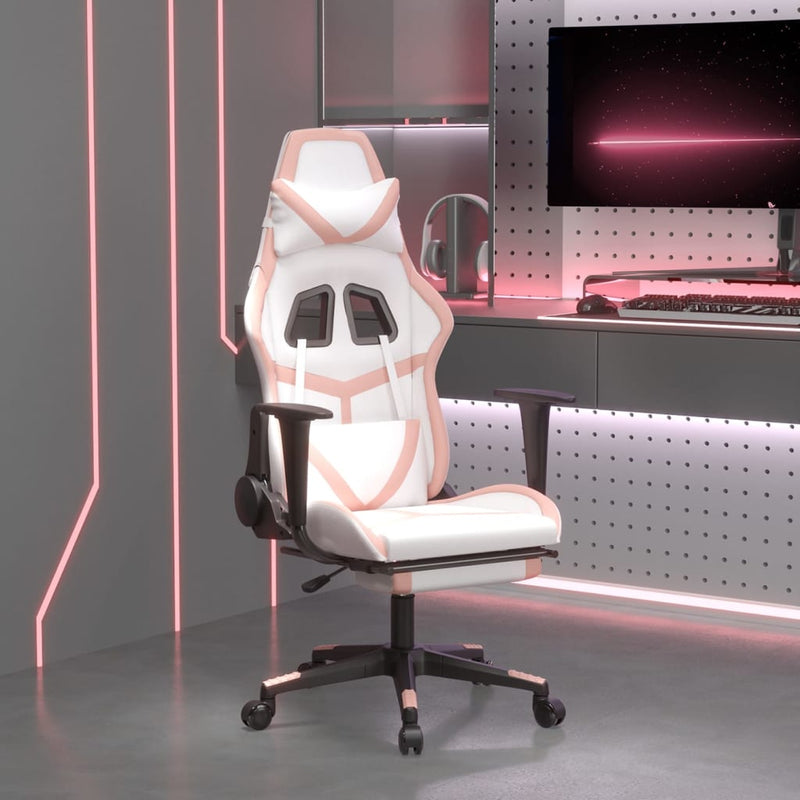 Massage_Gaming_Chair_with_Footrest_White&Pink_Faux_Leather_IMAGE_1_EAN:8720287143833