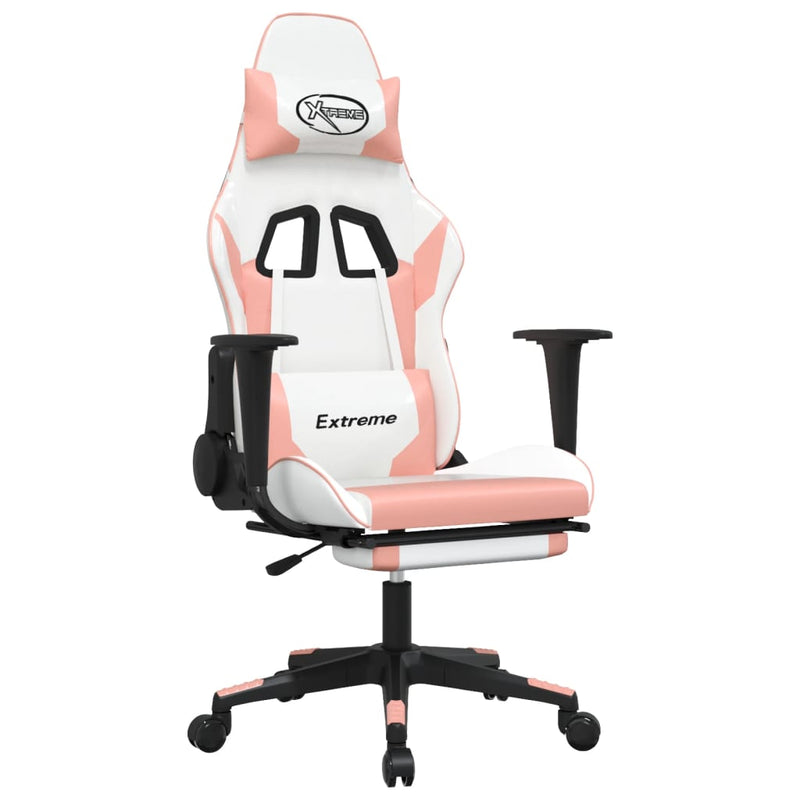 Massage_Gaming_Chair_with_Footrest_White&Pink_Faux_Leather_IMAGE_2_EAN:8720287144076