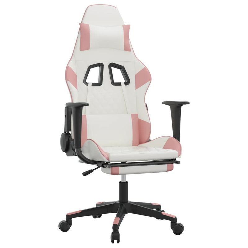 Massage_Gaming_Chair_with_Footrest_White&Pink_Faux_Leather_IMAGE_2_EAN:8720287144717