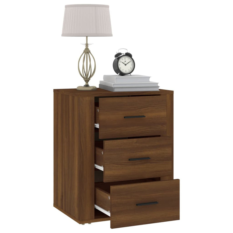Bedside Cabinet Brown Oak 50x36x60 cm Engineered Wood