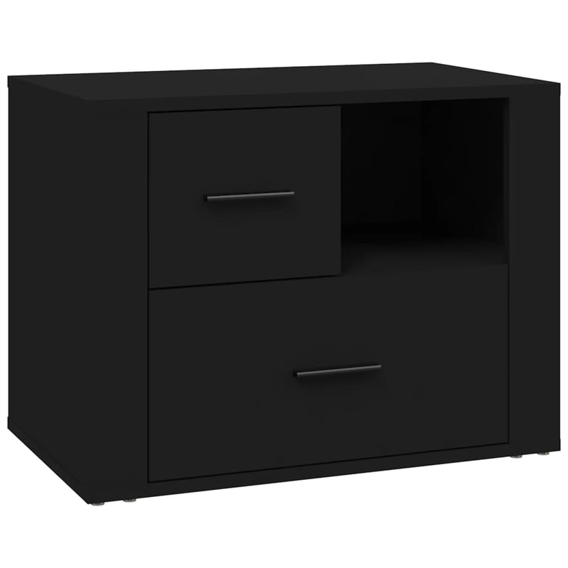 Bedside Cabinet Black 60x36x45 cm Engineered Wood