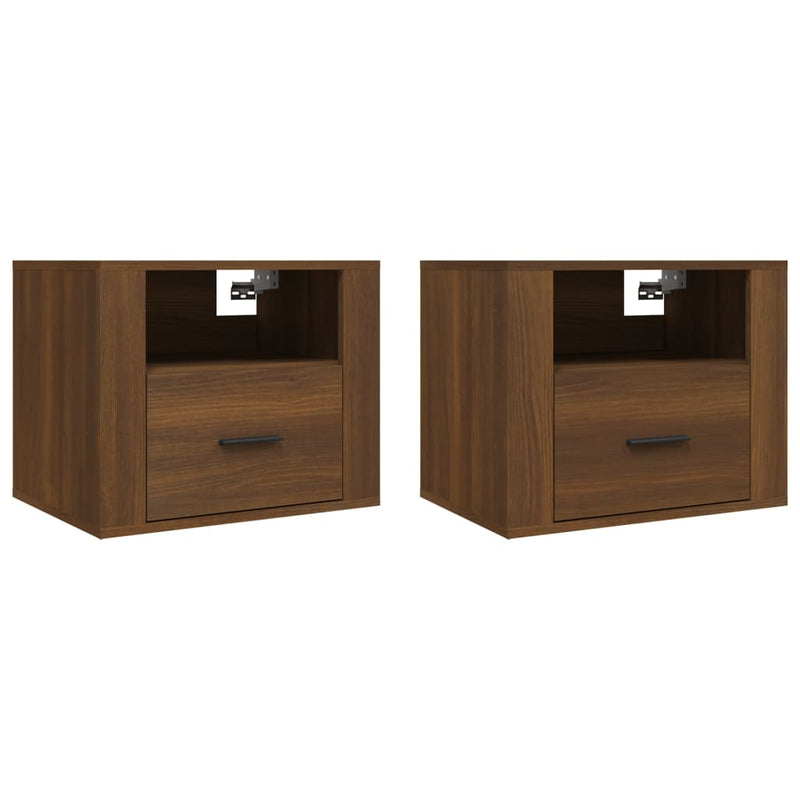 Wall-mounted Bedside Cabinets 2 pcs Brown Oak 50x36x40 cm