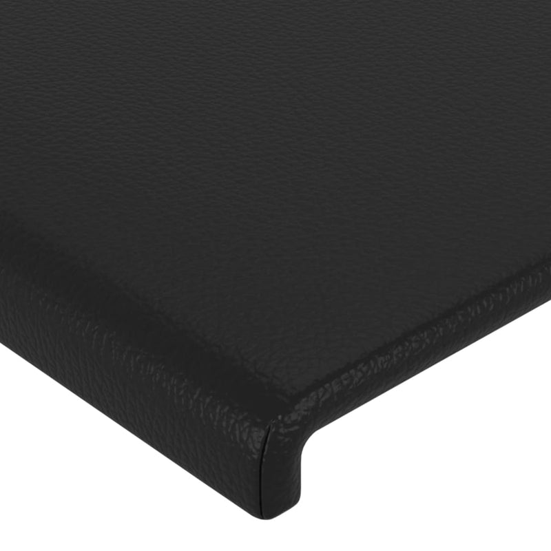 LED Headboard Black 160x5x118/128 cm Faux Leather