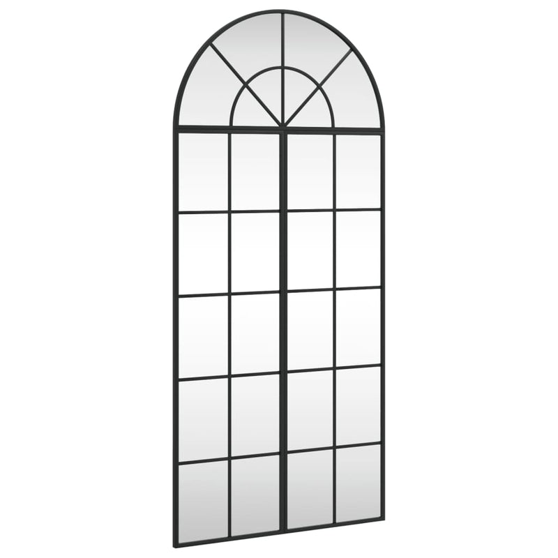 Wall Mirror Black 60x130 cm Arch Iron