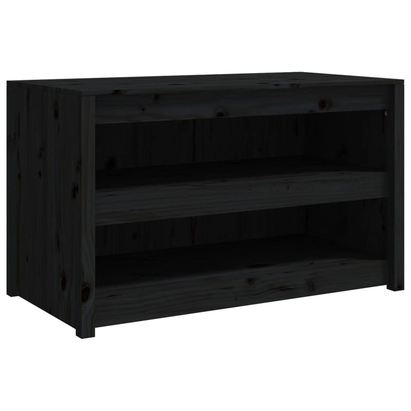 Outdoor Kitchen Cabinets 2 pcs Black Solid Wood Pine