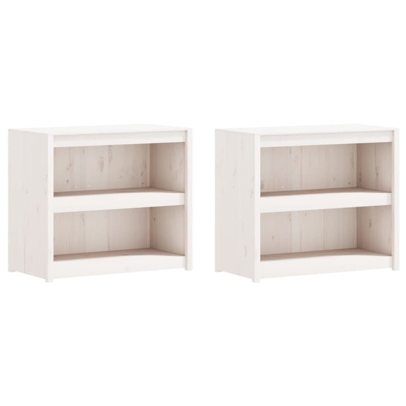 Outdoor Kitchen Cabinets 2 pcs White Solid Wood Pine