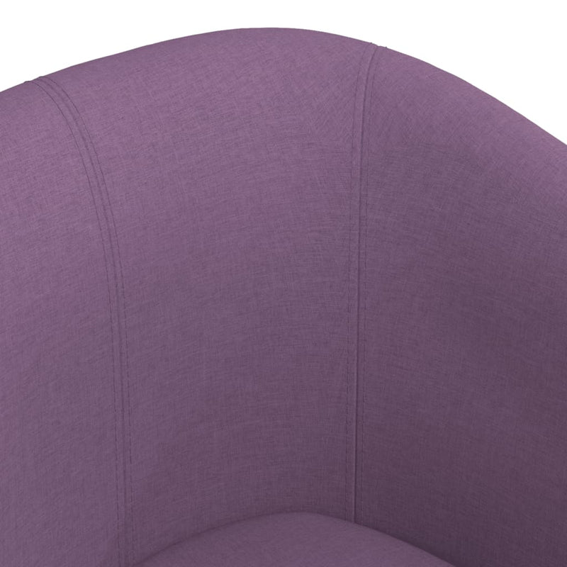 Tub Chair with Footstool Purple Fabric