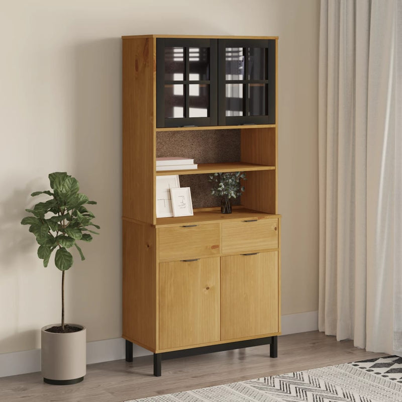 Highboard_with_Glass_Doors_FLAM_80x40x180_cm_Solid_Wood_Pine_IMAGE_1