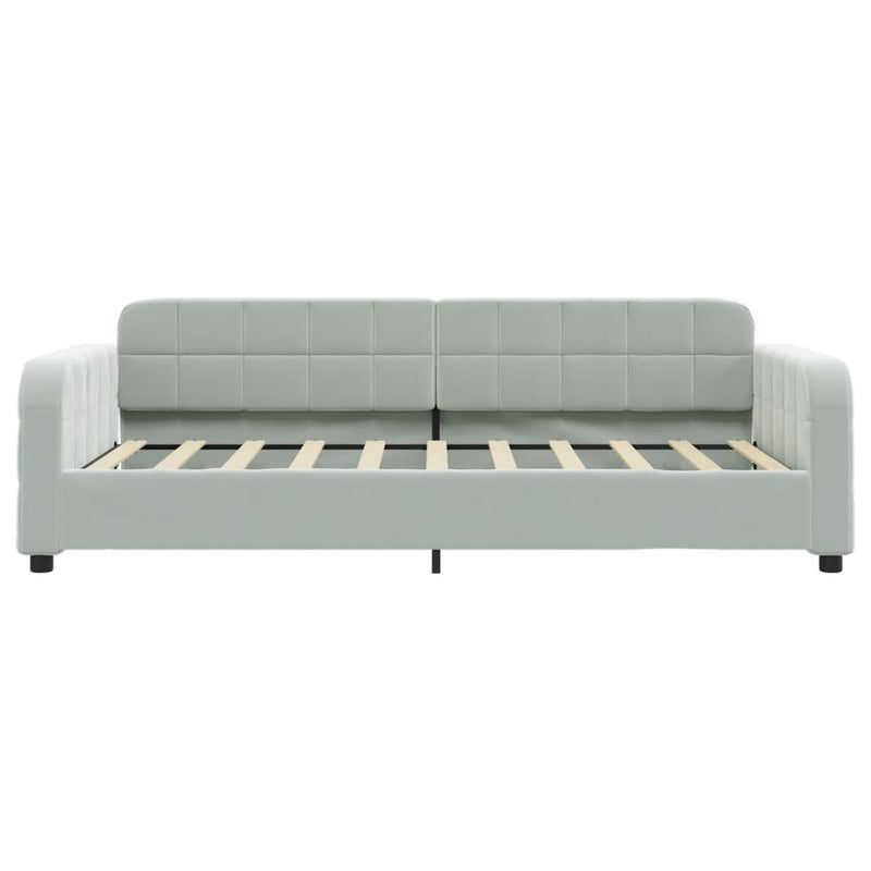 Daybed with Trundle and Drawers Light Grey 92x187 cm Single Size Velvet