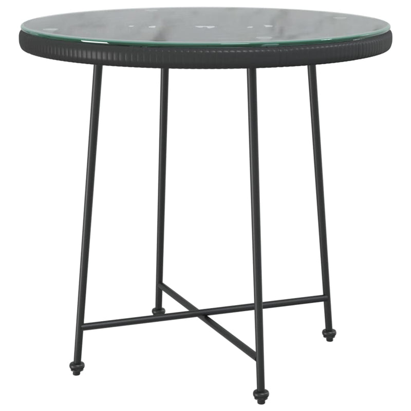 Dining_Table_Black_Ø80_cm Tempered_Glass_and_Steel_IMAGE_2