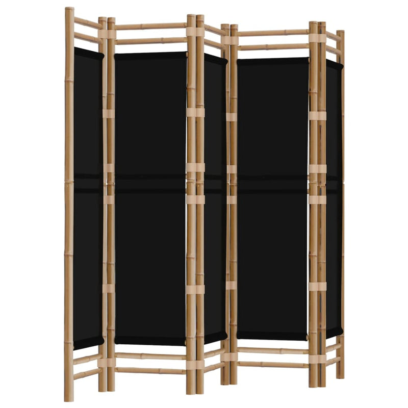 Folding_5-Panel_Room_Divider_200_cm_Bamboo_and_Canvas_IMAGE_2_EAN:8720845600686