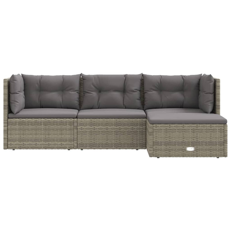 4_Piece_Garden_Lounge_Set_with_Cushions_Grey_Poly_Rattan_IMAGE_4_EAN:8720845648534