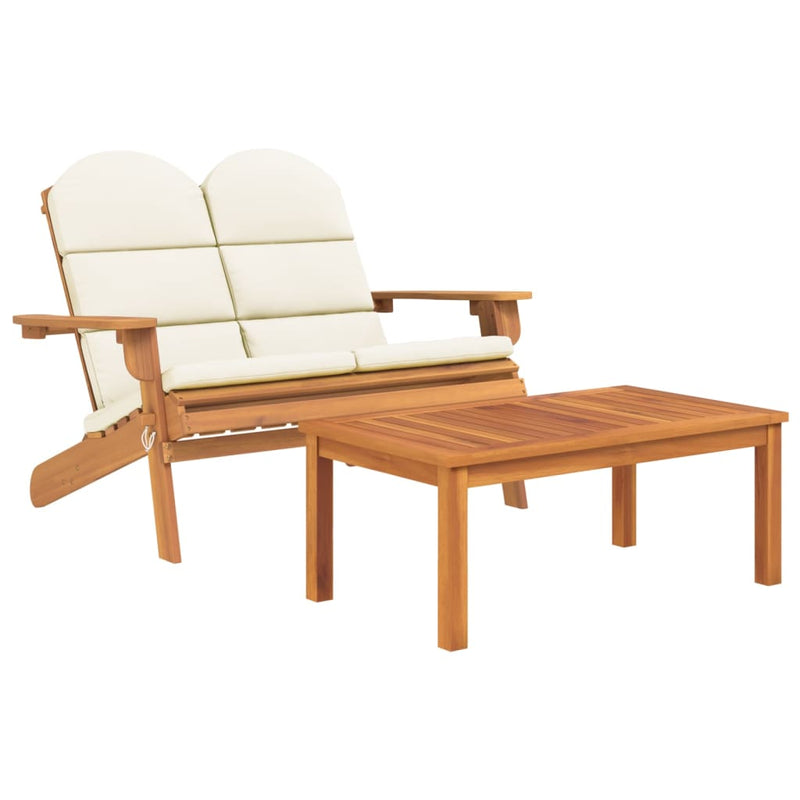 3 Piece Adirondack Garden Lounge Set Solid Wood Acacia