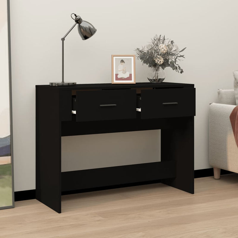 Console Table Black 100x39x75 cm Engineered Wood