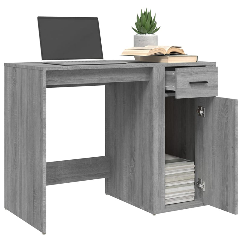 Desk Grey Sonoma 100x49x75 cm Engineered Wood