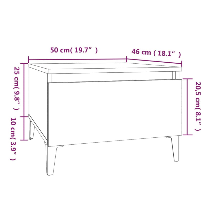 Side Tables 2 pcs High Gloss White 50x46x35 cm Engineered Wood